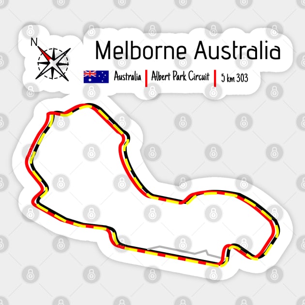 Racetrack - Melborne Australia Sticker by Aurealis